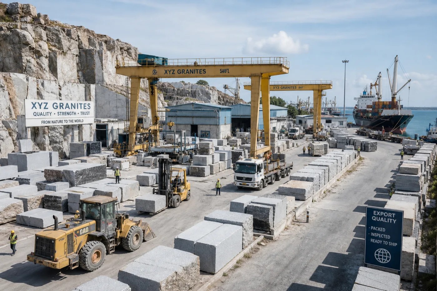 Prima Vista granite quarry and stone processing facility